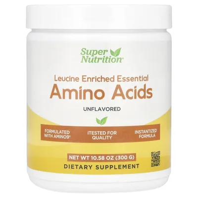 Super Nutrition, незаменимые аминокислоты, обогащённые лейцином, с L-лейцином, L-лизином, L-треонином и L-изолейцином, без ароматизаторов, 300 г (10,58 унции)