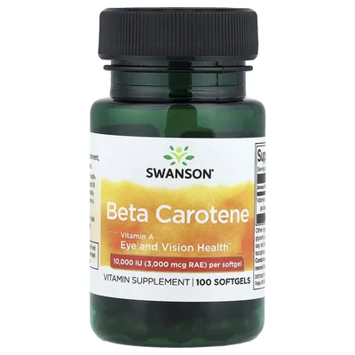 Swanson Vitamins, Бета-каротин, 10 000 МЕ (3000 мкг RAE), 100 мягких таблеток