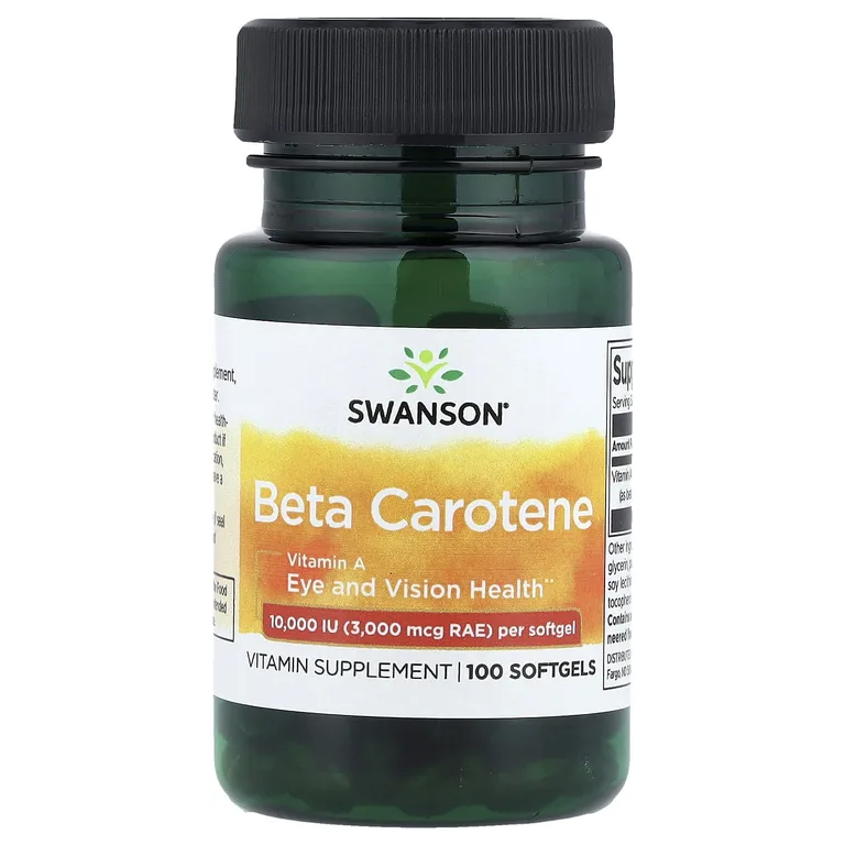 Swanson Vitamins, Бета-каротин, 10 000 МЕ (3000 мкг RAE), 100 мягких таблеток