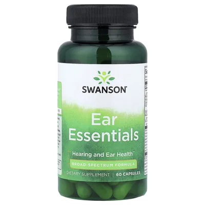 Swanson Vitamins, Ear Essentials, средства для ушей, 60 капсул