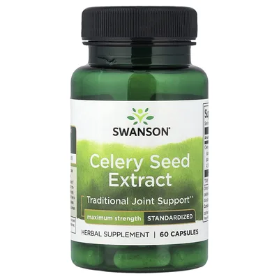 Swanson Vitamins, экстракт семян сельдерея, стандартизованный, 60 капсул (150 мг в 1 капсуле)