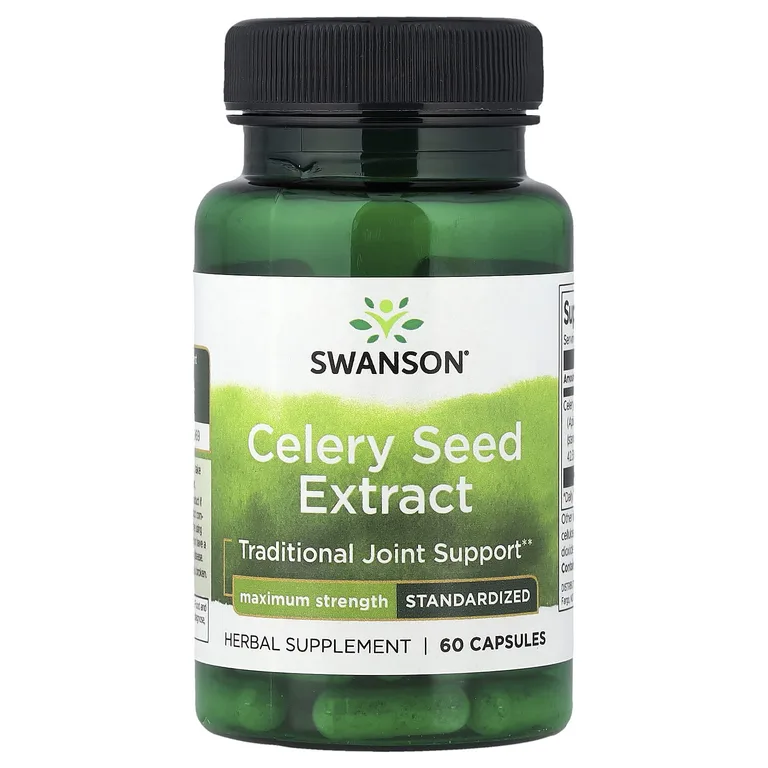 Swanson Vitamins, экстракт семян сельдерея, стандартизованный, 60 капсул (150 мг в 1 капсуле)