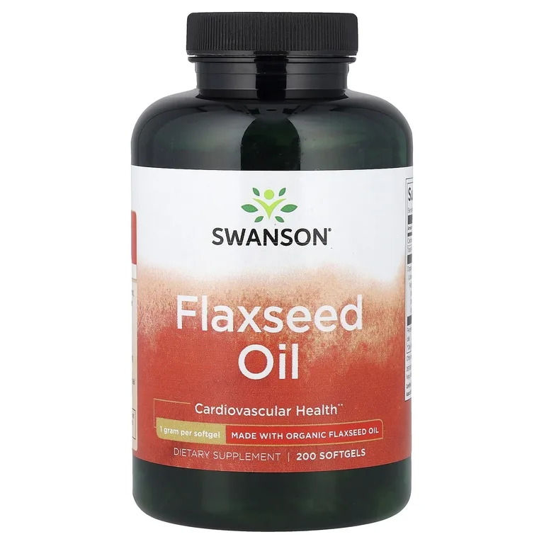 Swanson Vitamins, Льняное масло, 1 г, 200 капсул