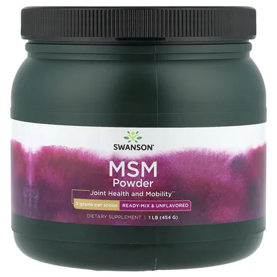 Swanson Vitamins, МСМ в порошке, готовая смесь и без добавок, 454 г (1 фунт)