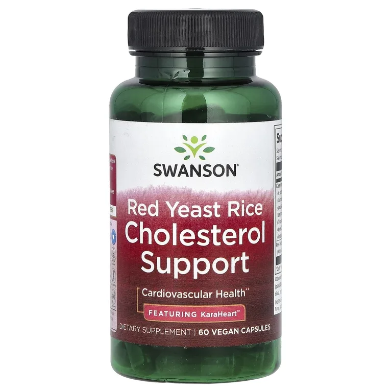 Swanson Vitamins, Поддержка холестерина из красного дрожжевого риса, 60 веганских капсул