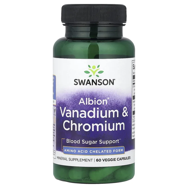 Swanson Vitamins, ванадий и хром Albion®, 60 растительных капсул