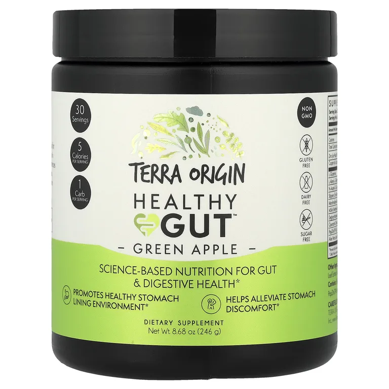 Terra Origin, добавка для здоровья кишечника, со вкусом зелёного яблока, 246 г (8,68 унции)