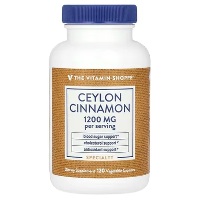The Vitamin Shoppe, Цейлонская корица, 120 растительных капсул (600 мг на капсулу)