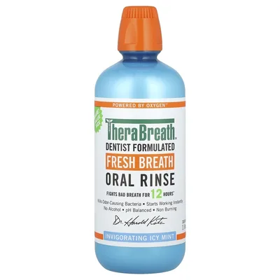 TheraBreath, Ополаскиватель для полости рта Fresh Breath, бодрящая ледяная мята, 1 л (33,8 жидк. унц.)