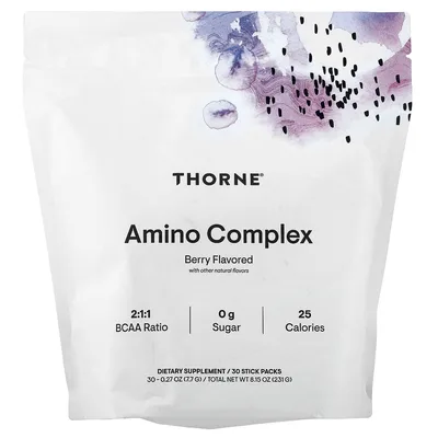 Thorne, аминокислотный комплекс, со вкусом ягод, 30 пакетиков по 7,7 г (0,27 унции)