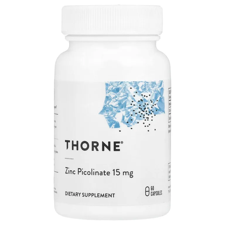 Thorne, пиколинат цинка, 15 мг, 60 капсул