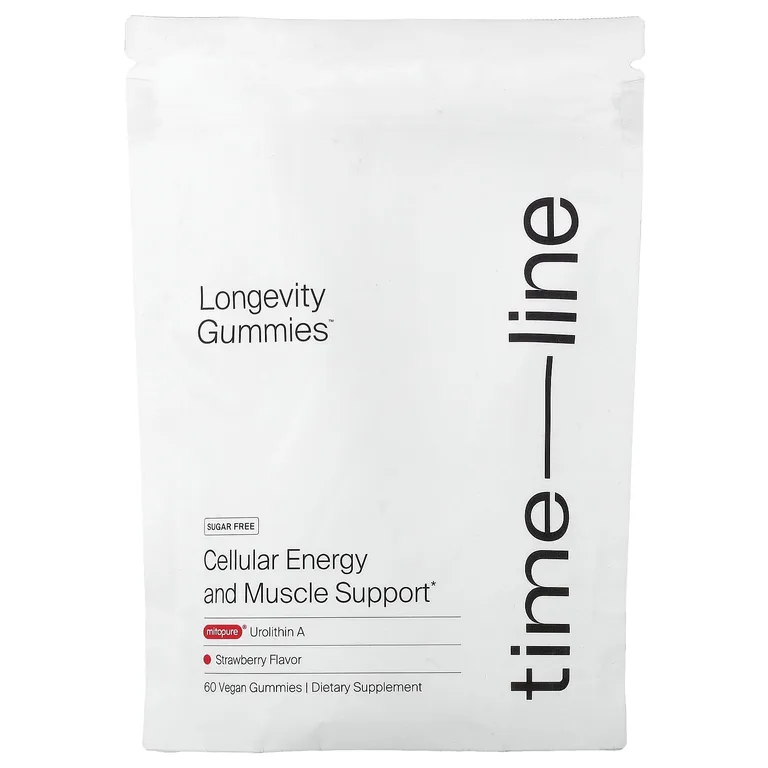 Timeline, уролитин A, со вкусом клубники, 60 веганских жевательных таблеток