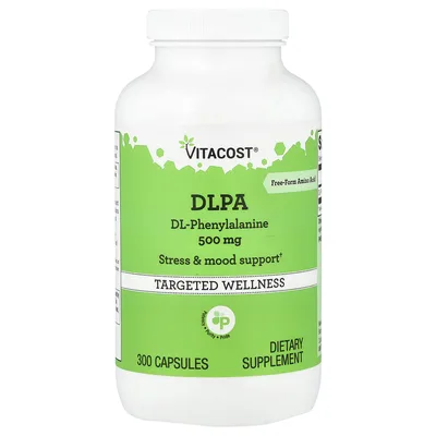 Vitacost, DLPA, 500 мг, 300 капсул
