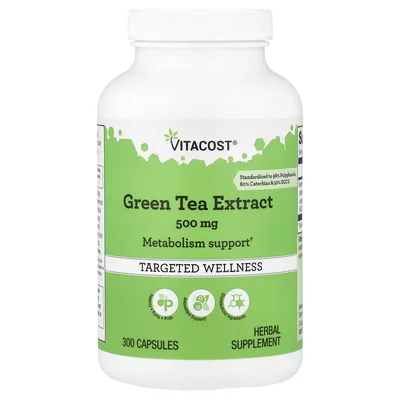 Vitacost, экстракт зелёного чая, 500 мг, 300 капсул