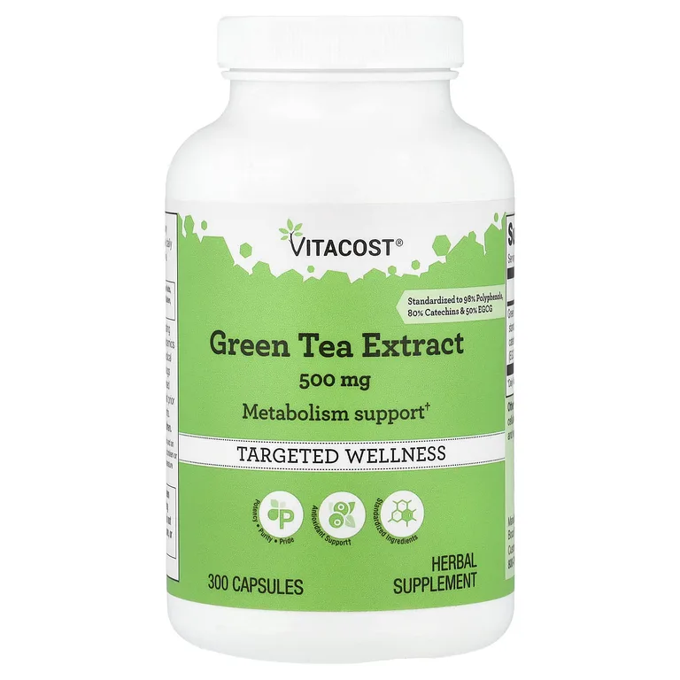 Vitacost, экстракт зелёного чая, 500 мг, 300 капсул