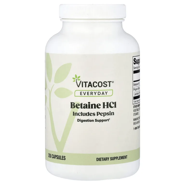 Vitacost, Everyday, бетаин HCl, 250 капсул