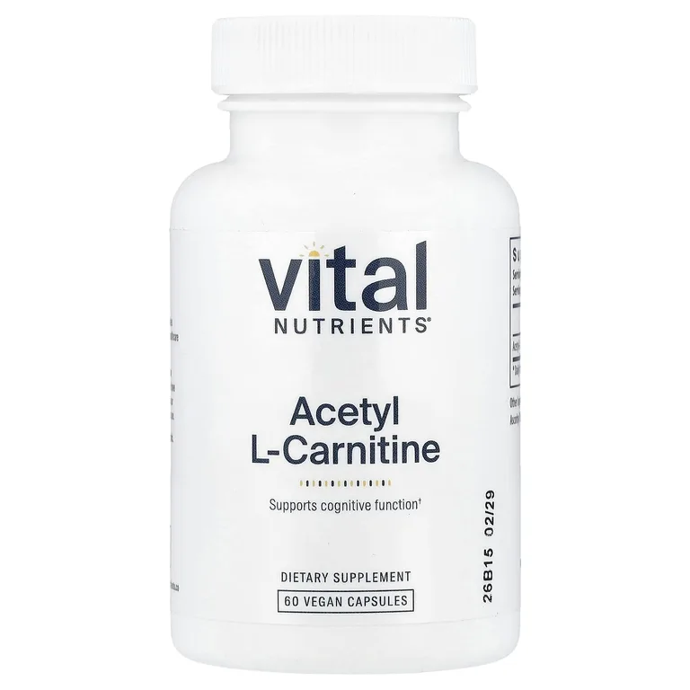 Vital Nutrients, Ацетил L-карнитин, 500 мг, 60 веганских капсул
