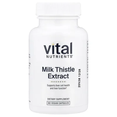 Vital Nutrients, Экстракт расторопши, 250 мг, 60 веганских капсул
