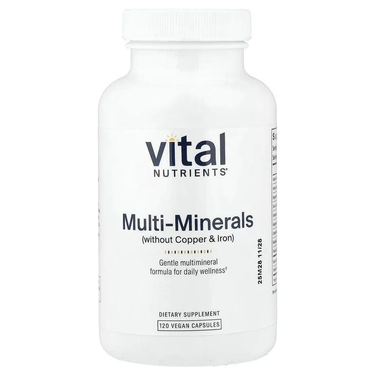 Vital Nutrients, Мультиминералы (без меди и железа), 120 веганских капсул
