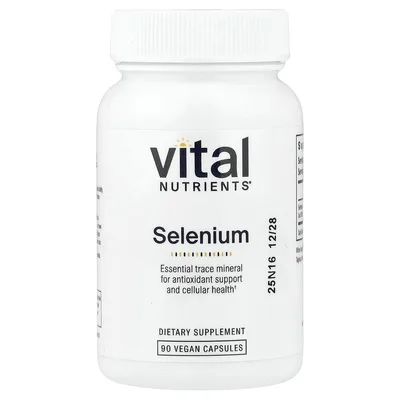 Vital Nutrients, Селен, 90 веганских капсул (200 мкг в каждой капсуле)