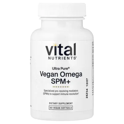 Vital Nutrients, Ultra Pure®, веганская омега SPM+, 90 веганских капсул