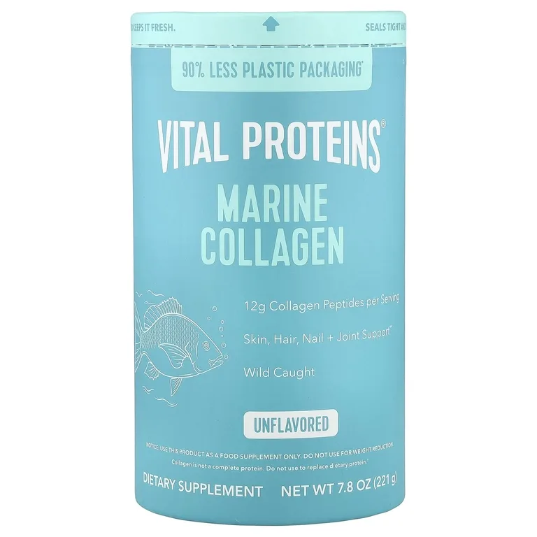Vital Proteins, морской коллаген, без добавок, 221 г (7,8 унции)