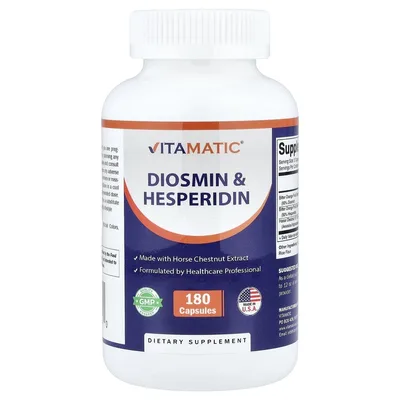 Vitamatic, диосмин и гесперидин, 180 капсул