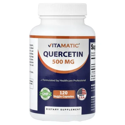 Vitamatic, кверцетин, 500 мг, 120 растительных капсул