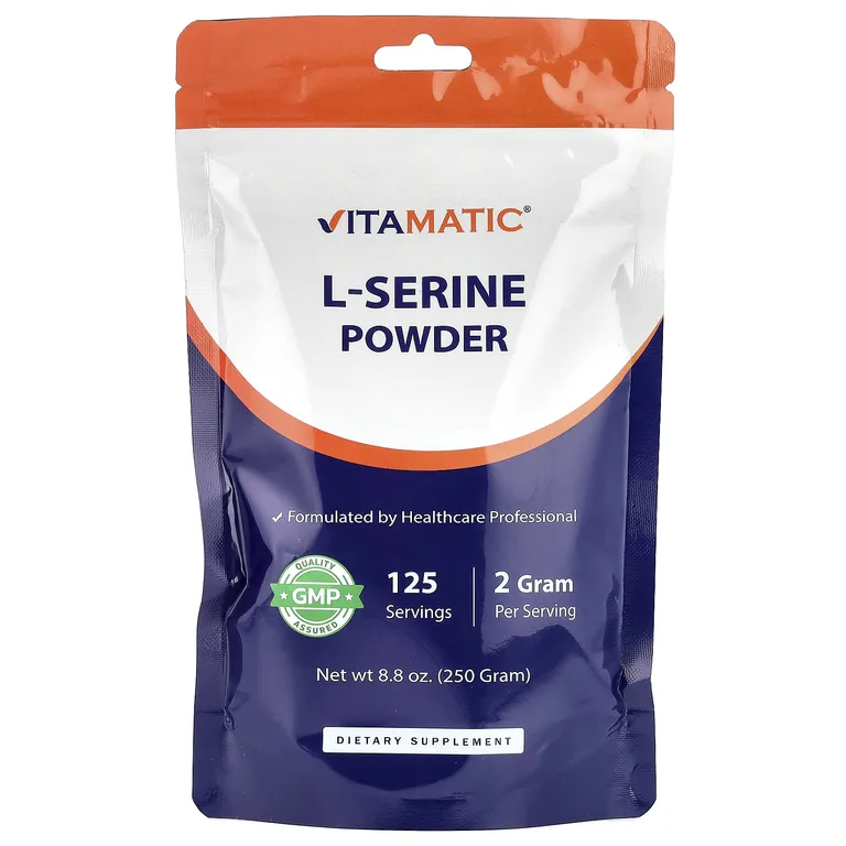 Vitamatic, L-серин в порошке, 250 г (8,8 унции)