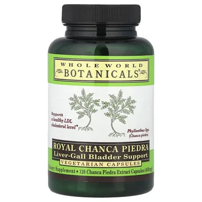 Whole World Botanicals, королевская камнеломка (Chanca Piedra), для поддержки здоровья печени и желчного пузыря, 400 мг, 120 вегетарианских капсул